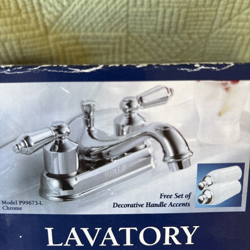 The Peerless P99673-L is a classic two-handle Low Arc Counterset Lavatory Faucet